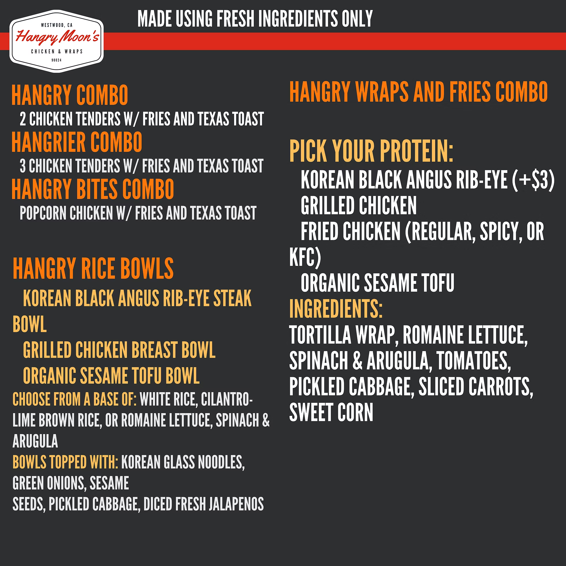 Hangry Moons full menu page 1