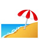 Beach with umbrella