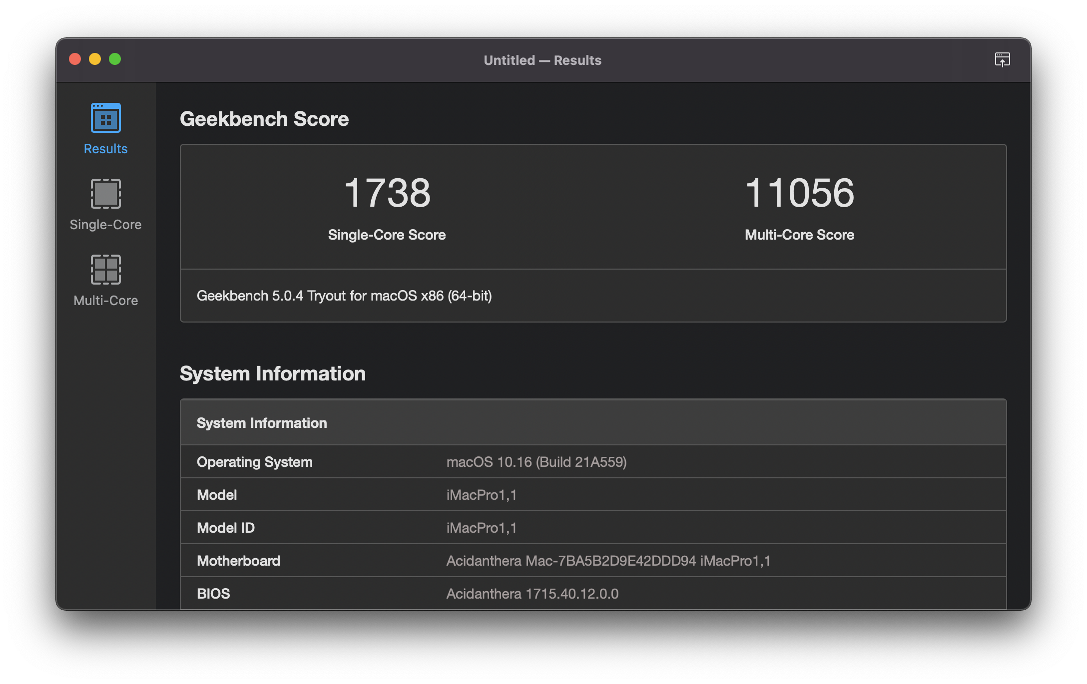 i7 11700K CPU Score