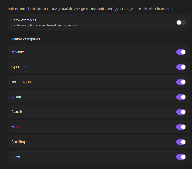 Settings tab