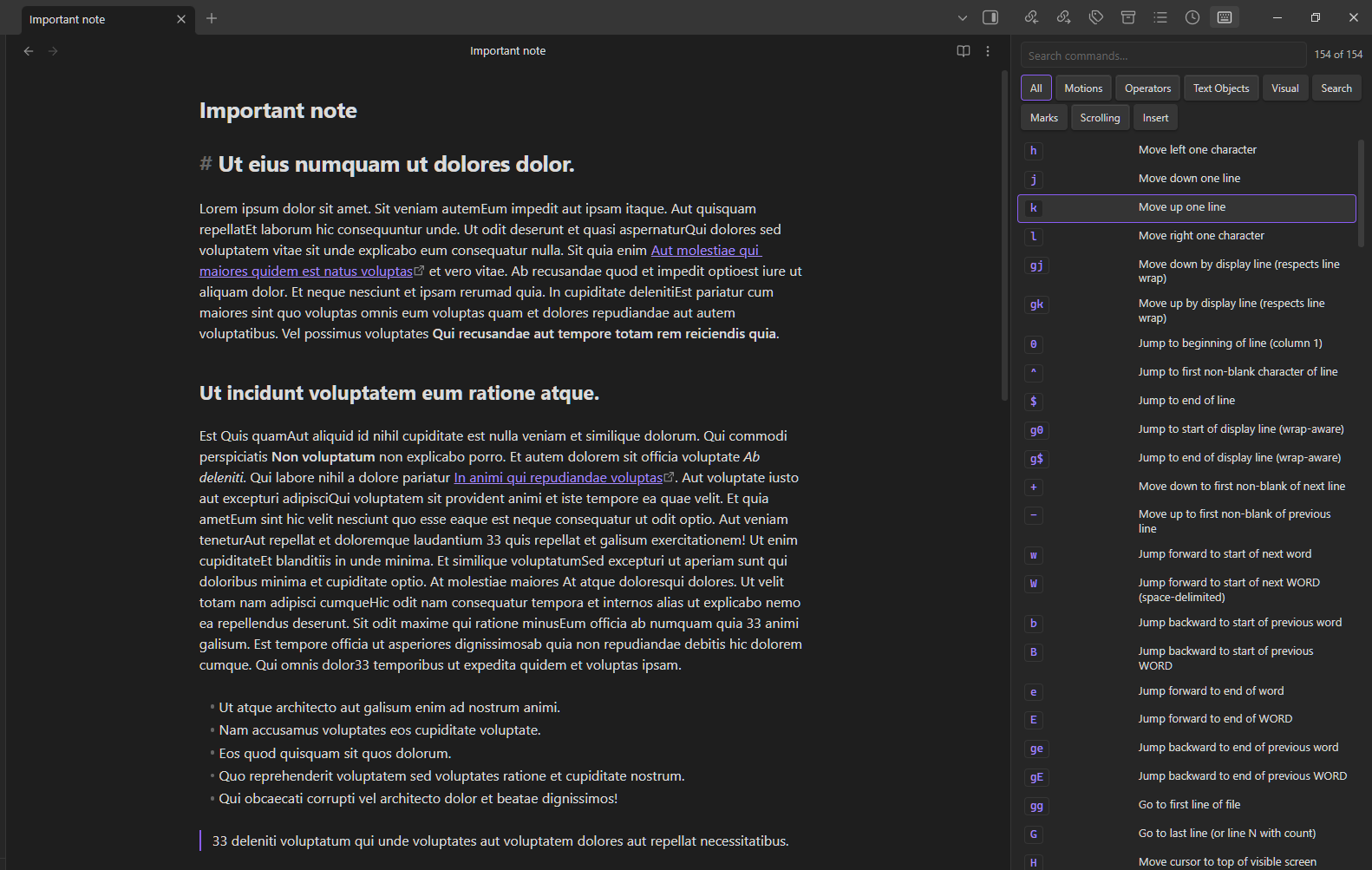 Sidebar panel
