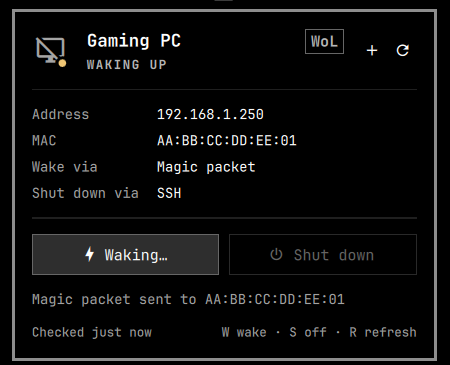 Single PC waking up