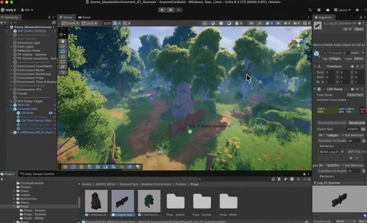 Unityでの制作風景