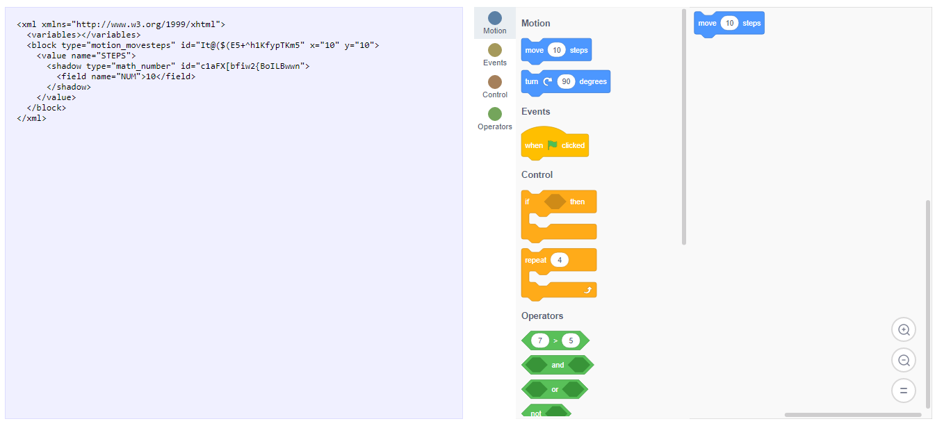 Blockly Get Started live demo image