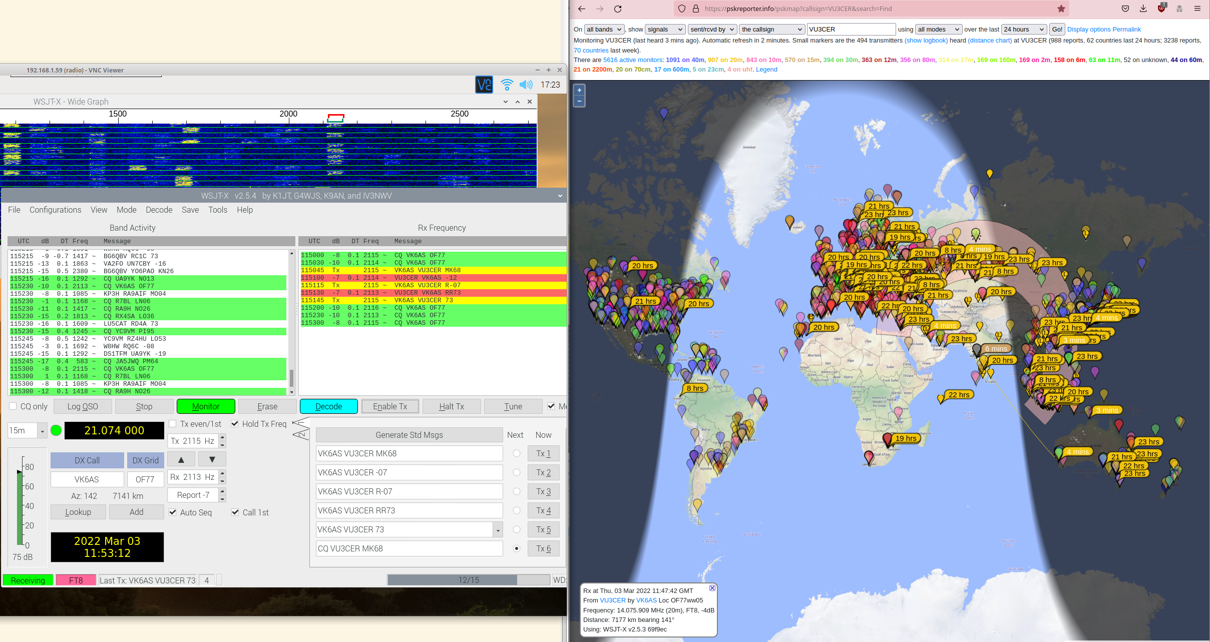 WSJT-X on RPi QSO