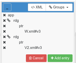Example current entry panel
