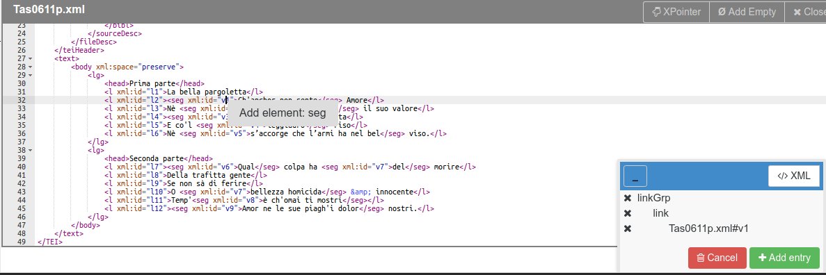 Simple entry example