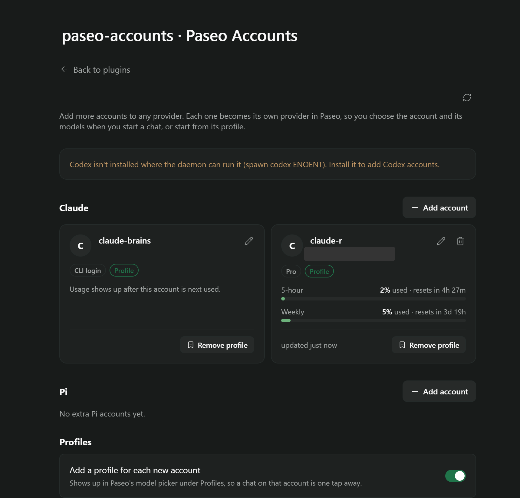 Paseo Accounts 截图 1