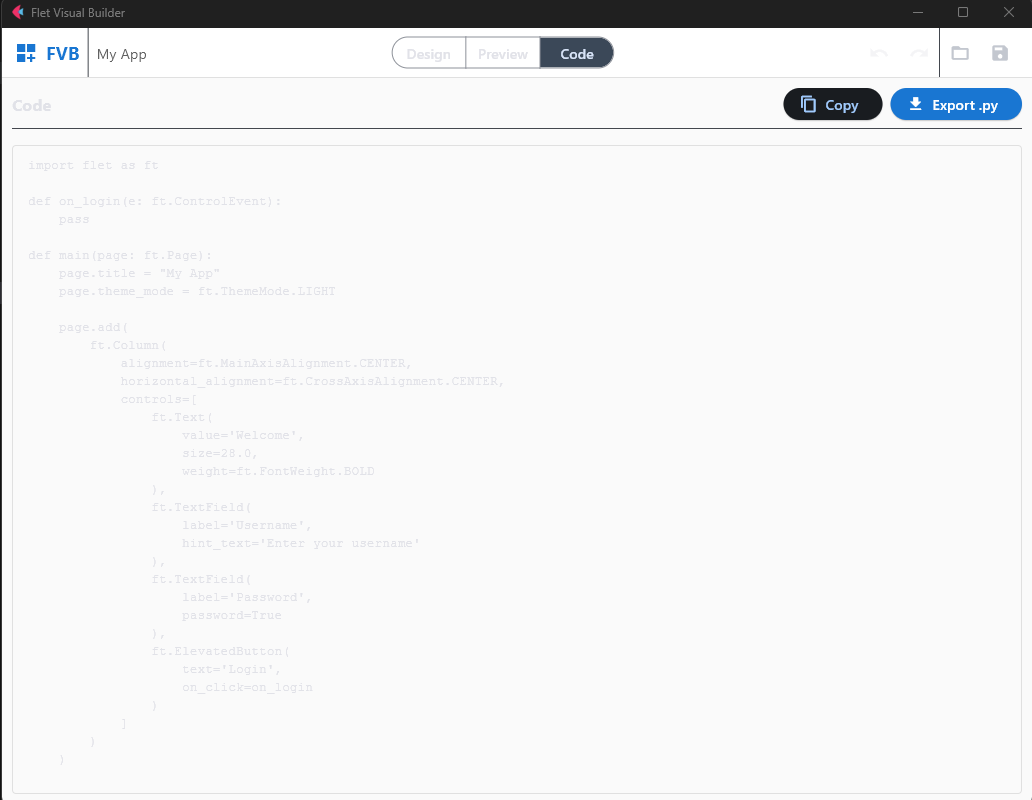 Code tab