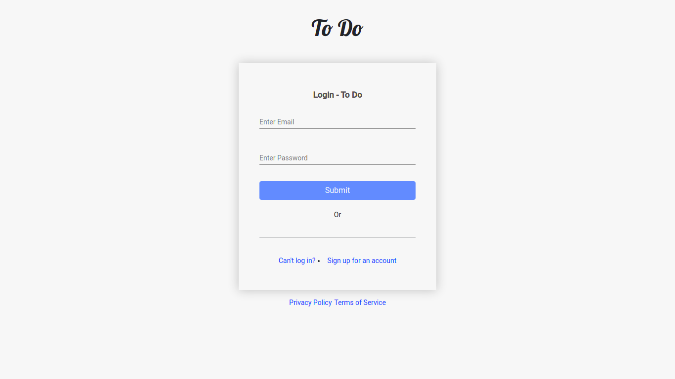 login page