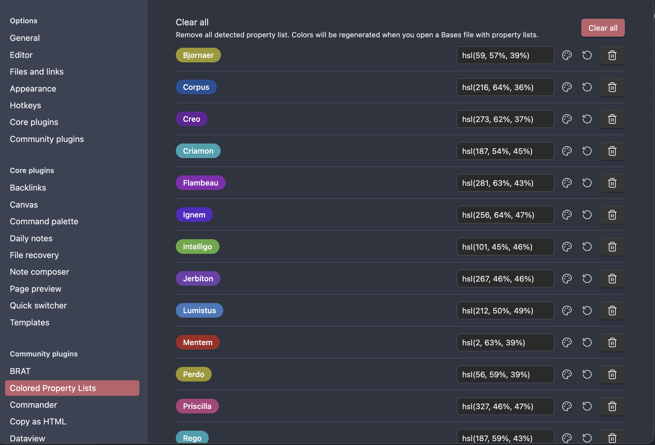 settings screenshot