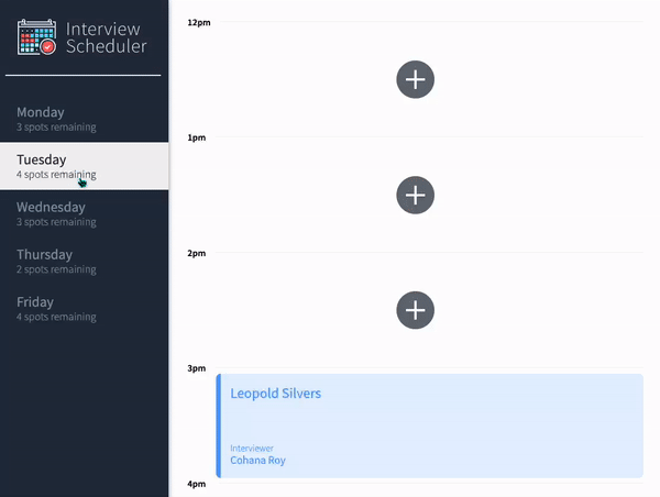 GitHub - rafnobrega/scheduler: Interview Scheduler is a responsive ...