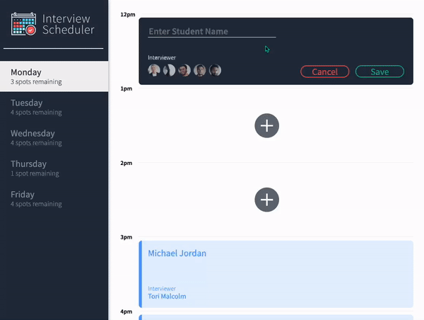 GitHub - rafnobrega/scheduler: Interview Scheduler is a responsive ...