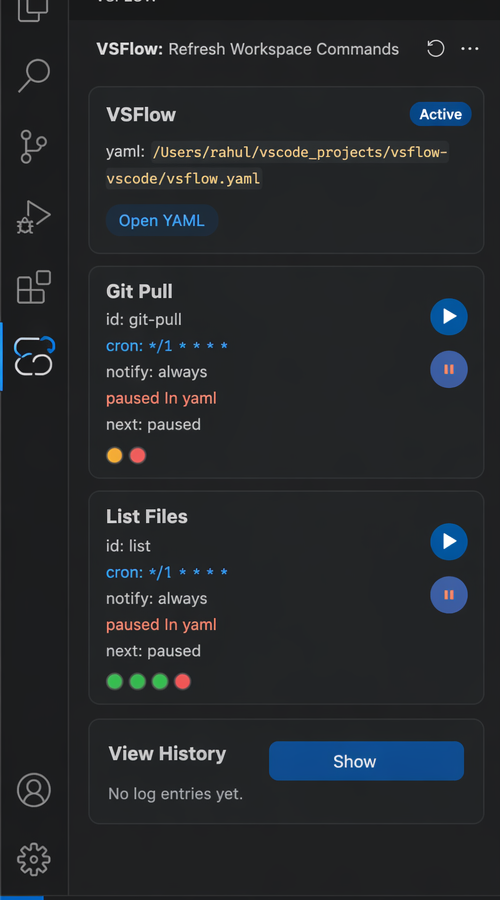 VSFlow sidebar screenshot