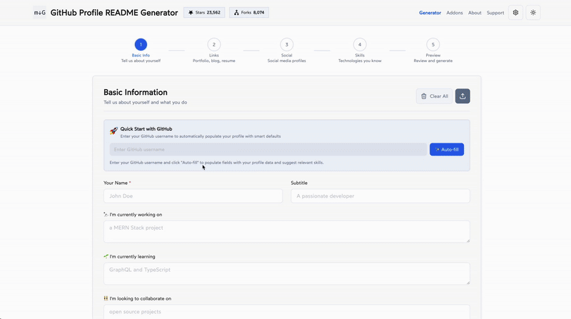 github-profile-readme-generator gif