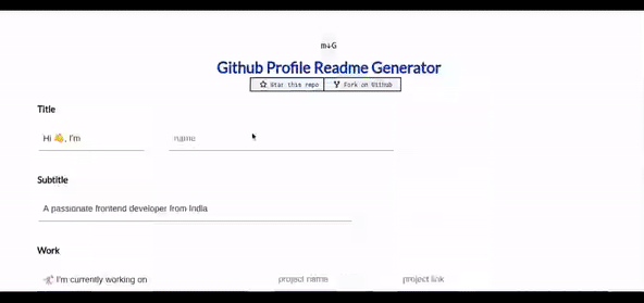 github profile readme generator