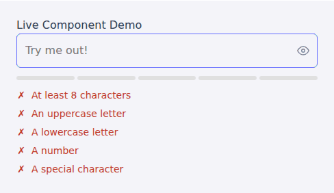 PasswordPolicyInput demo