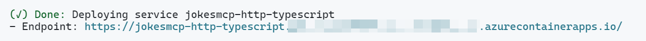 Azd deploy server output