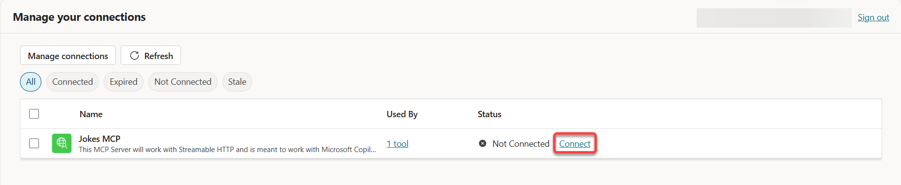 Connect to JokesMCP
