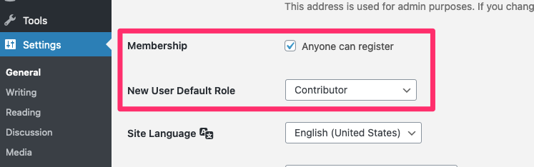 Enable Registration