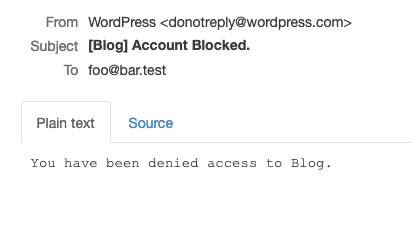 Account Block Mail