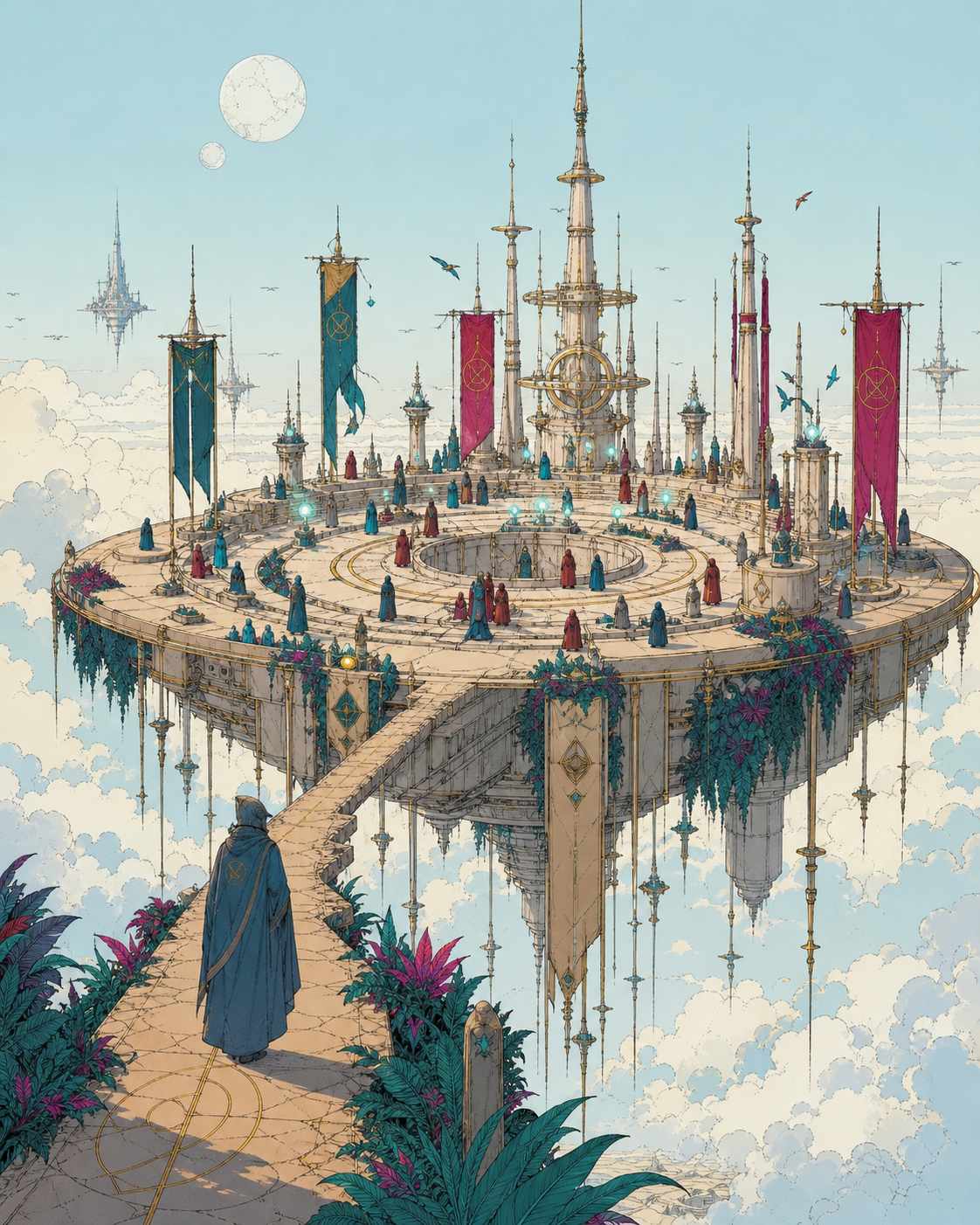 A floating civic commons above the clouds