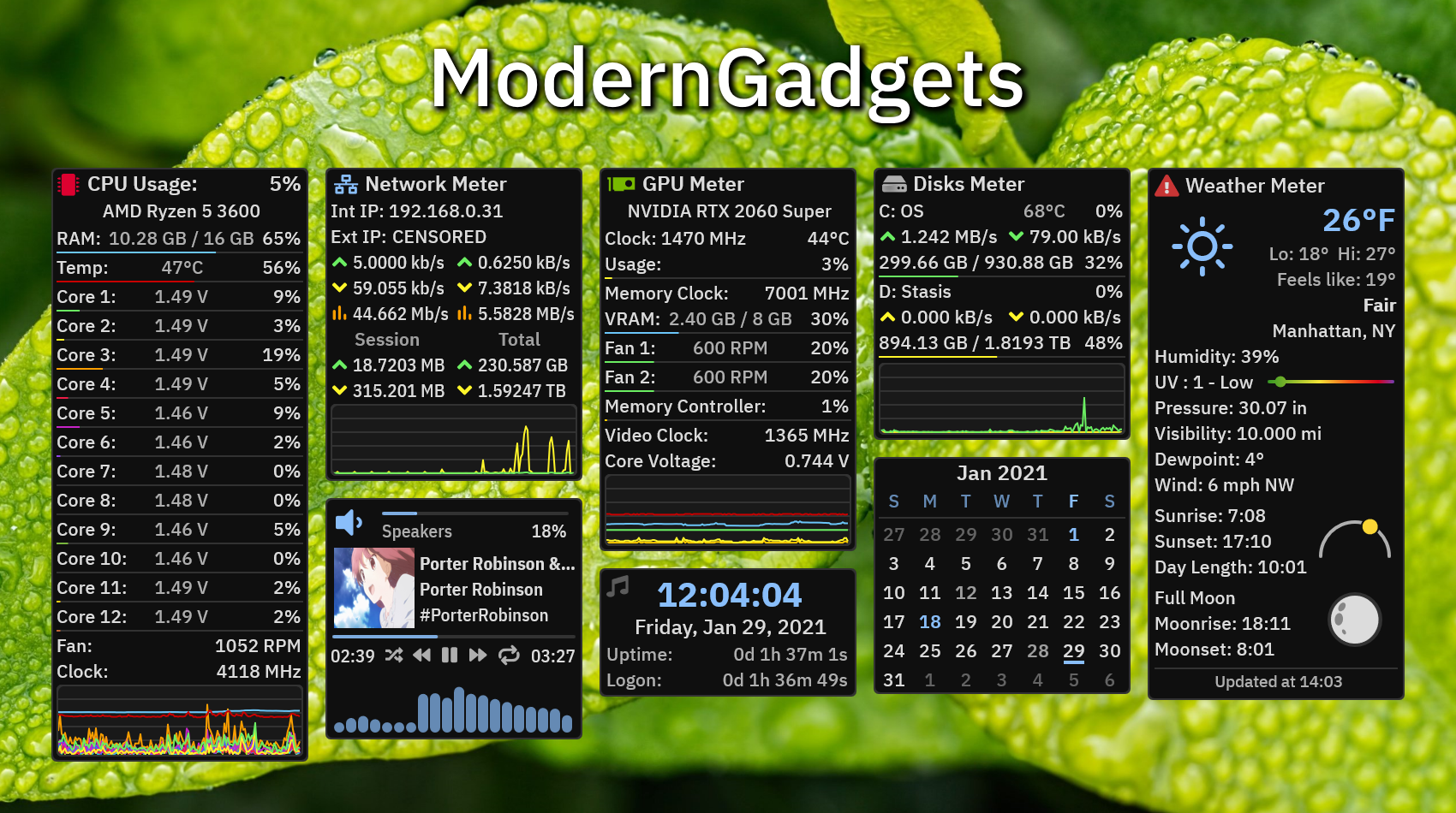 best rainmeter system monitor