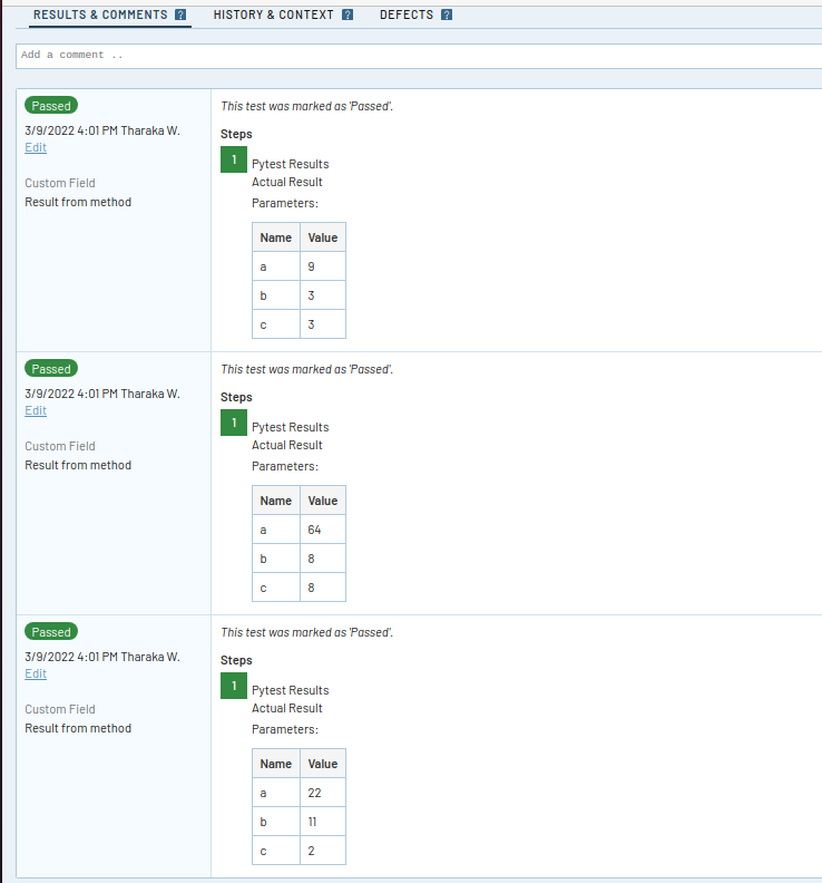 Alt Parameterized tests details in TestRail