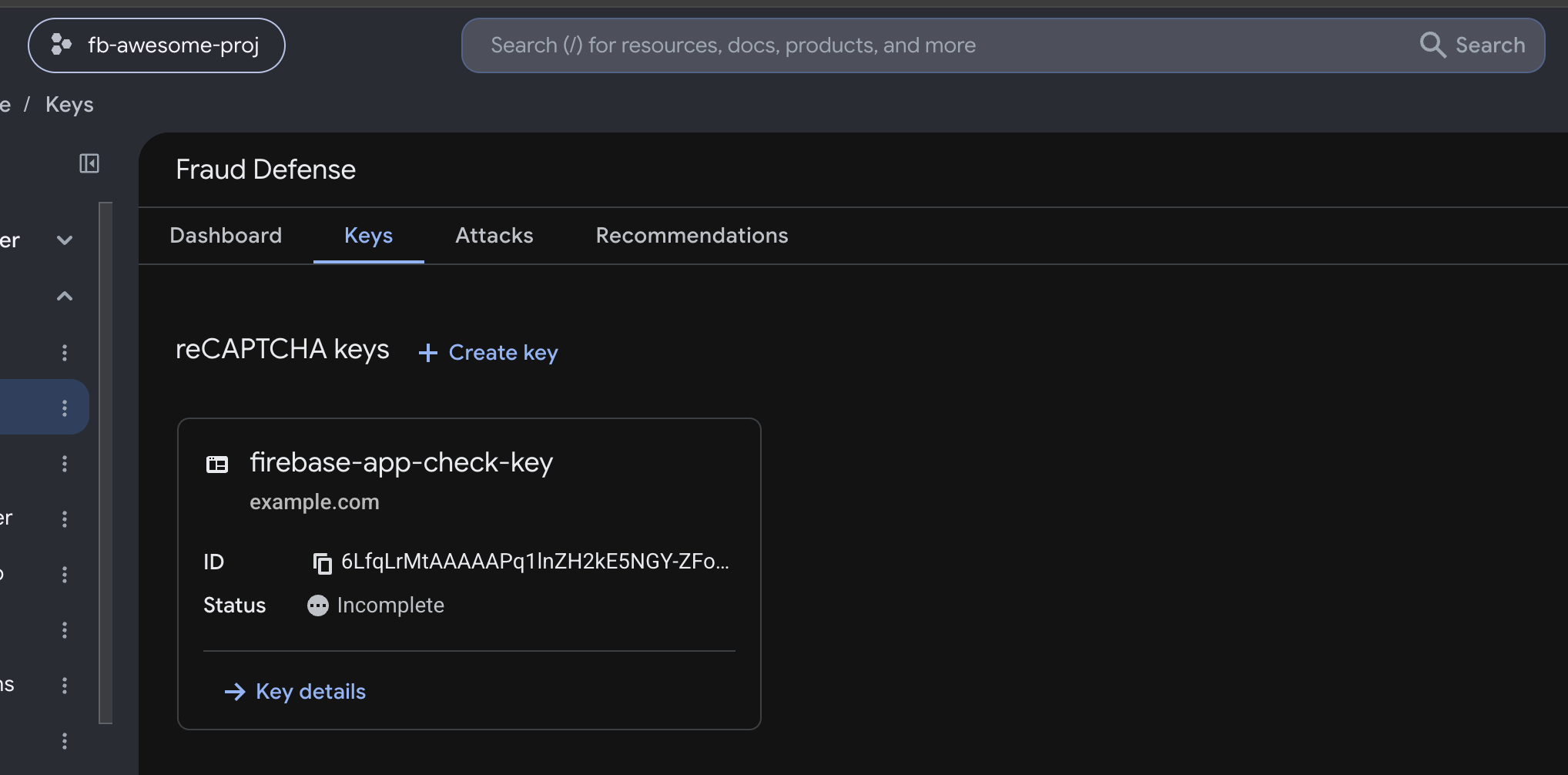 新 reCAPTCHA 金鑰