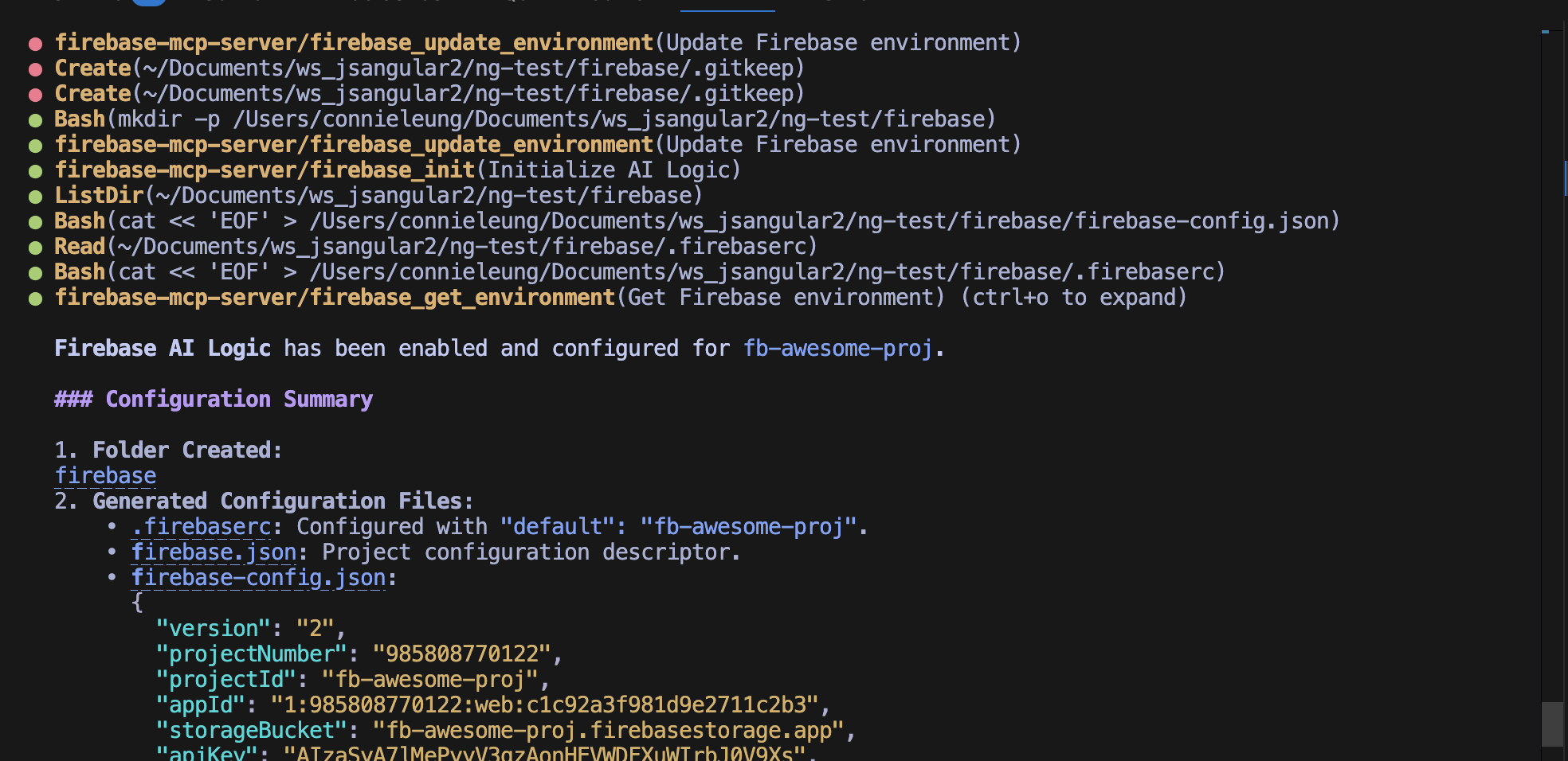 Firebase AI Logic 已啟用