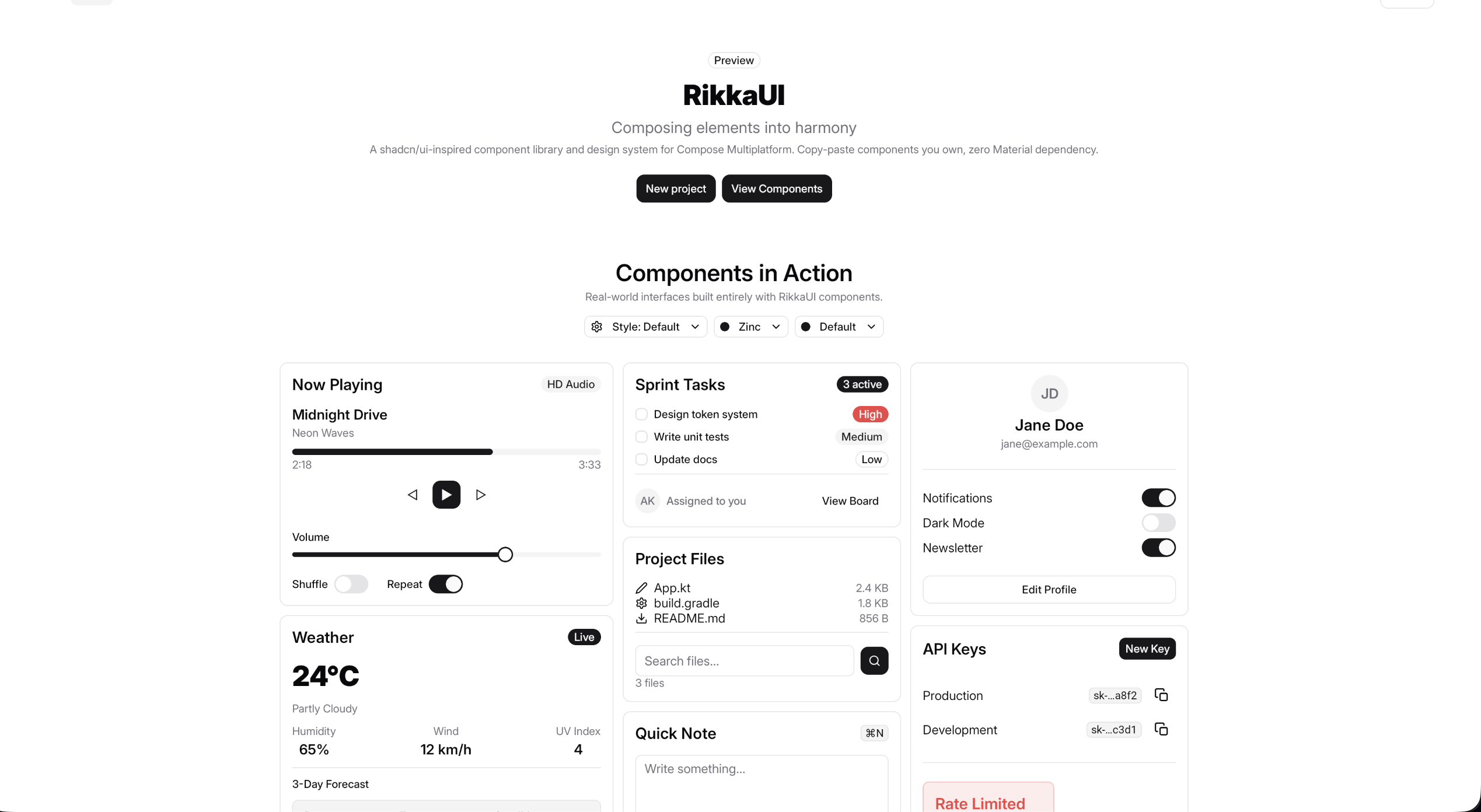 RikkaUI component preview