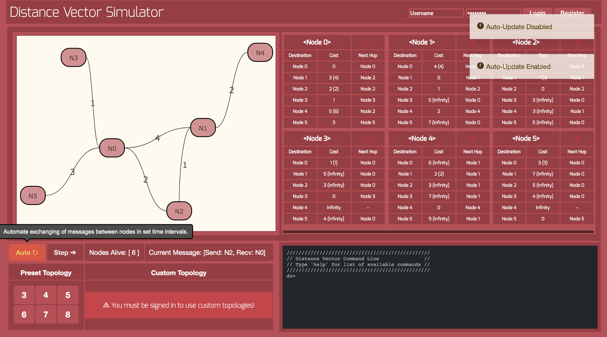 Distance Vector UI