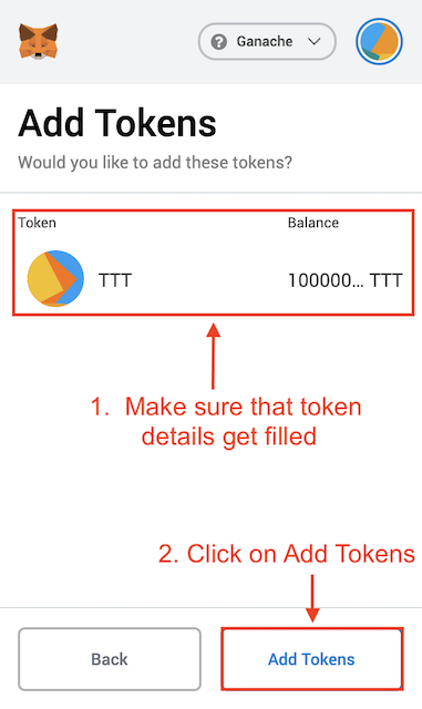 Adding token contract in Metamask