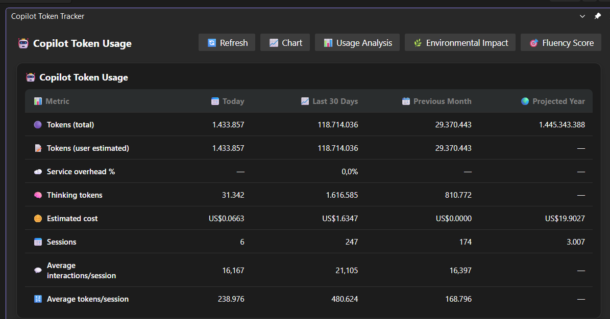 Screenshot of the tool window