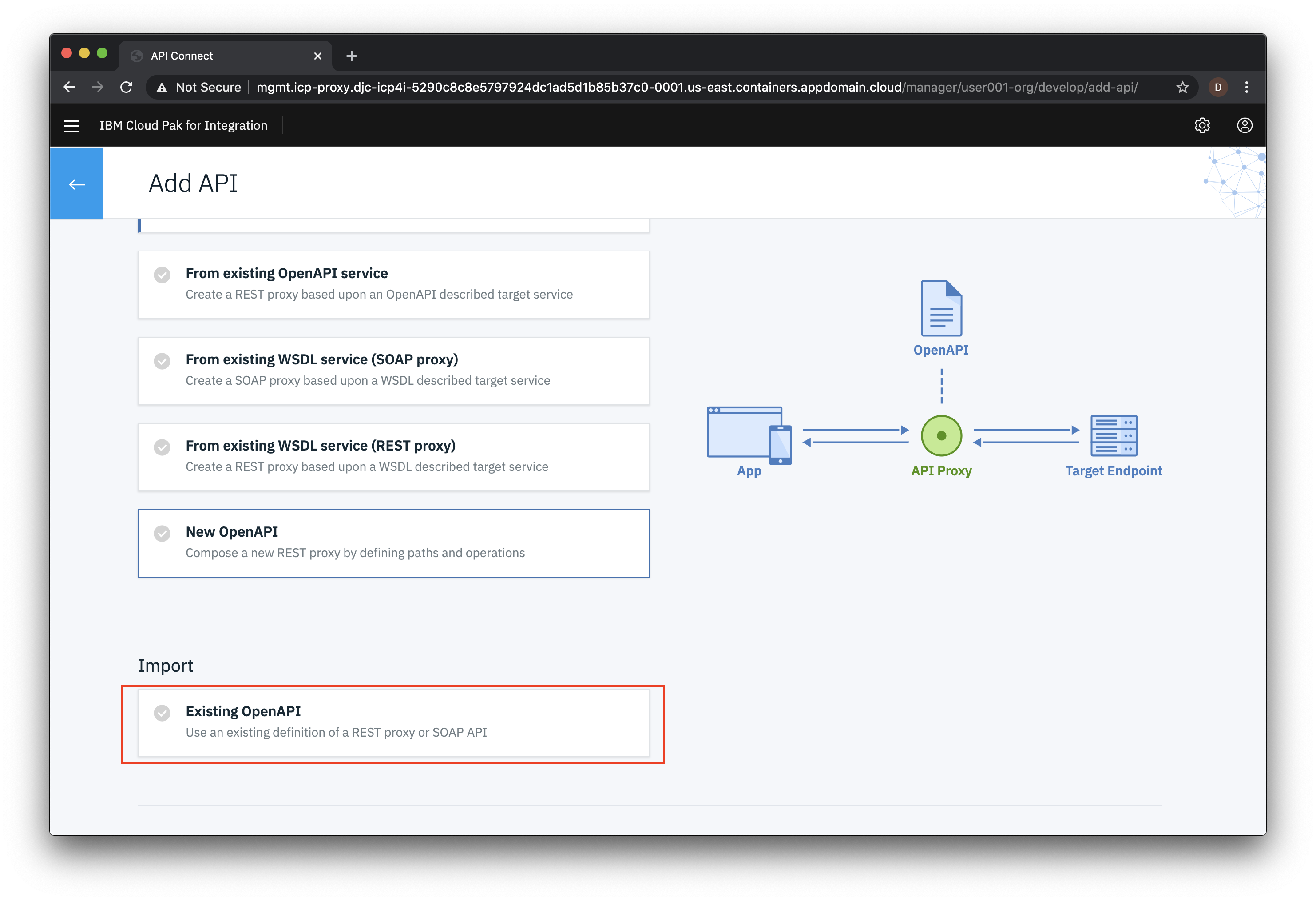 Existing OpenAPI