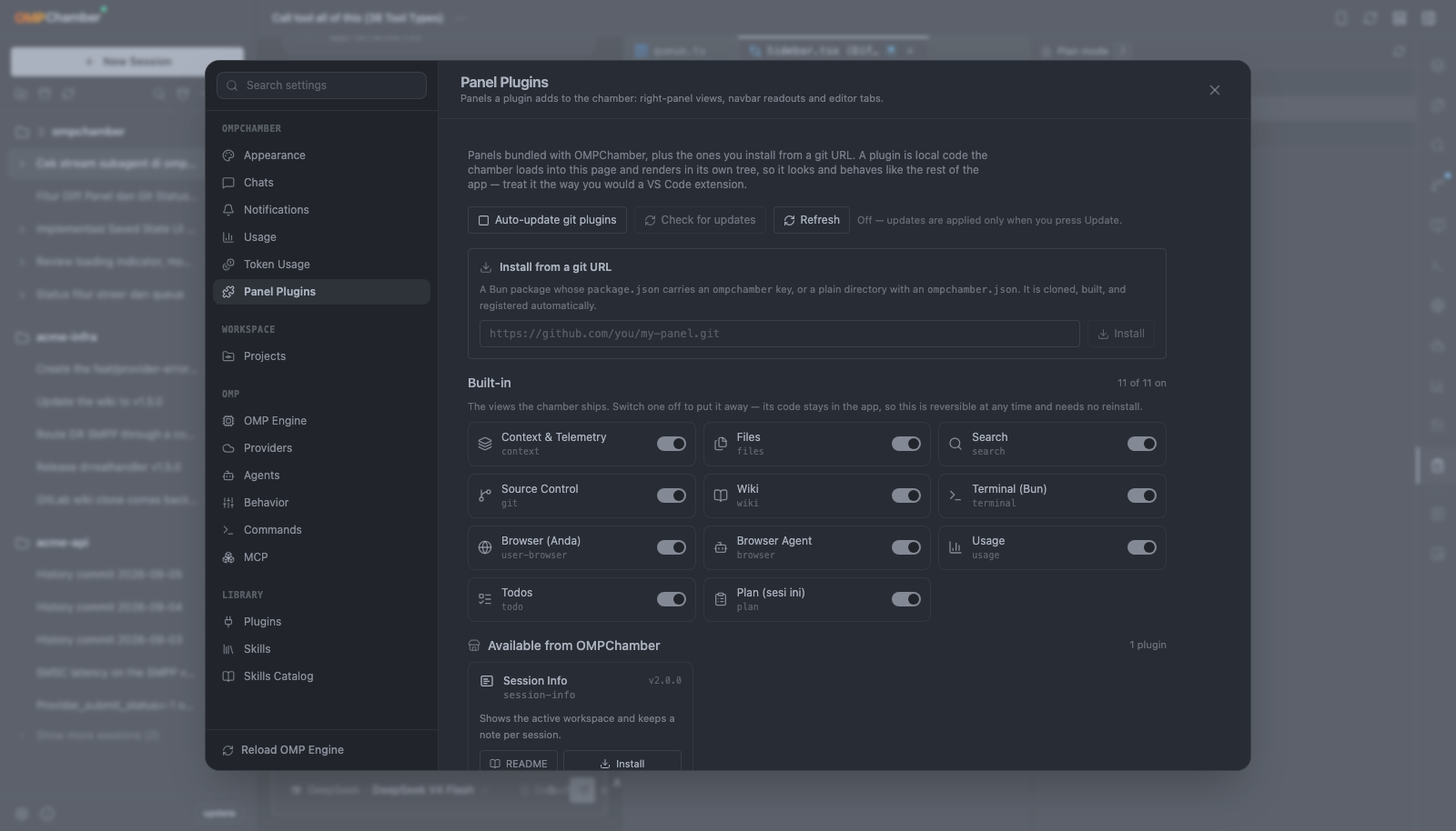 Panel plugins