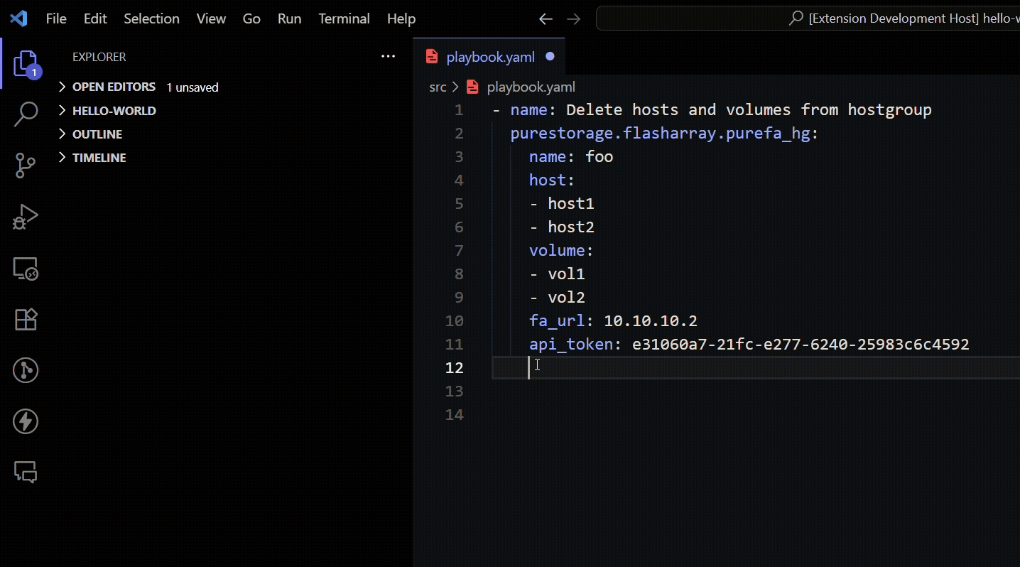 PureFA Ansible Snippets - Demo3