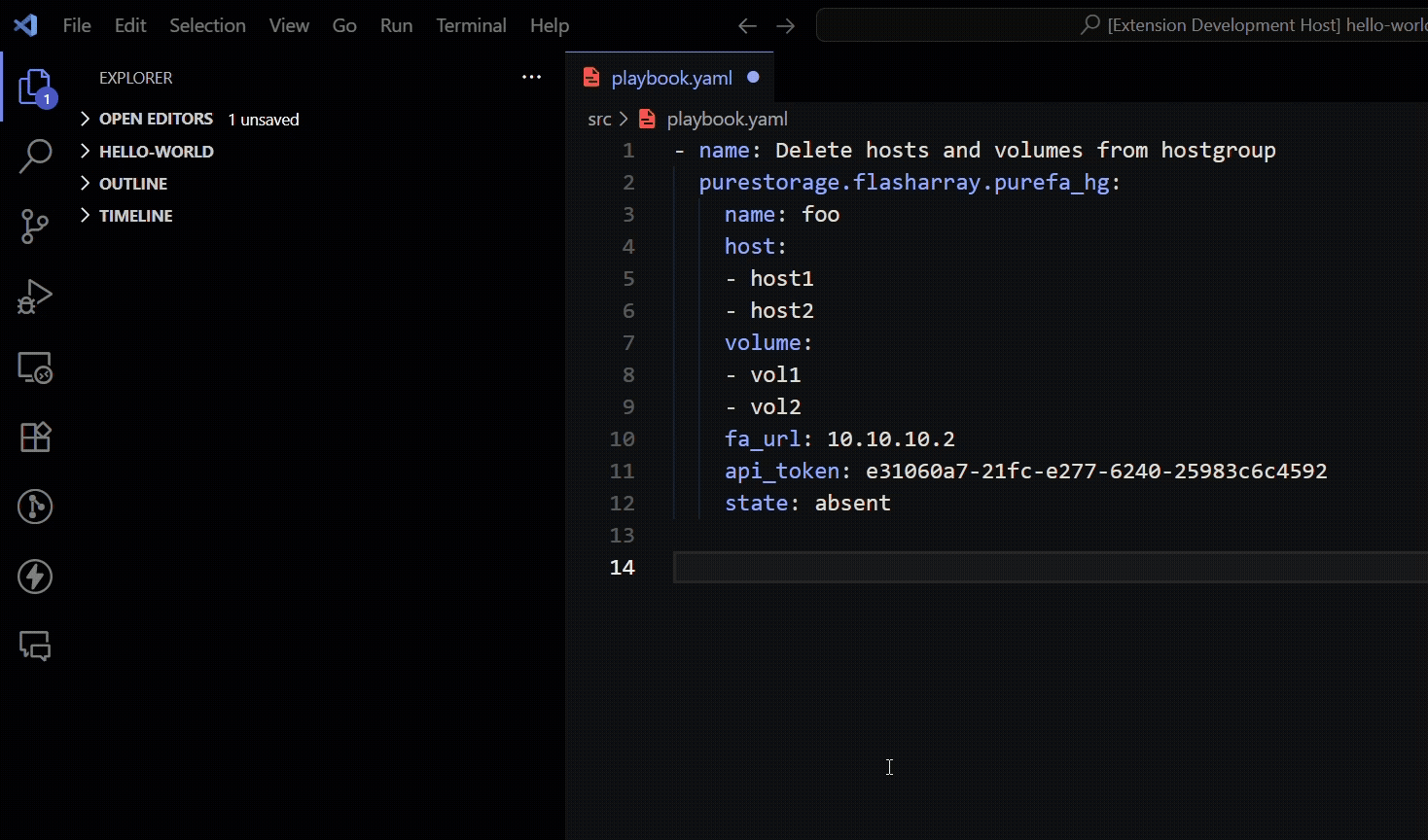 PureFA Ansible Snippets - Demo2