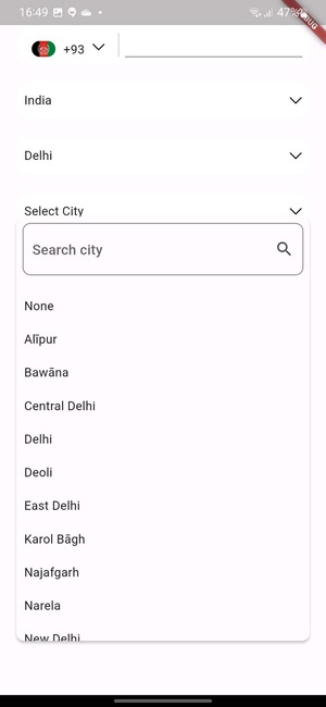 Select City Dialog