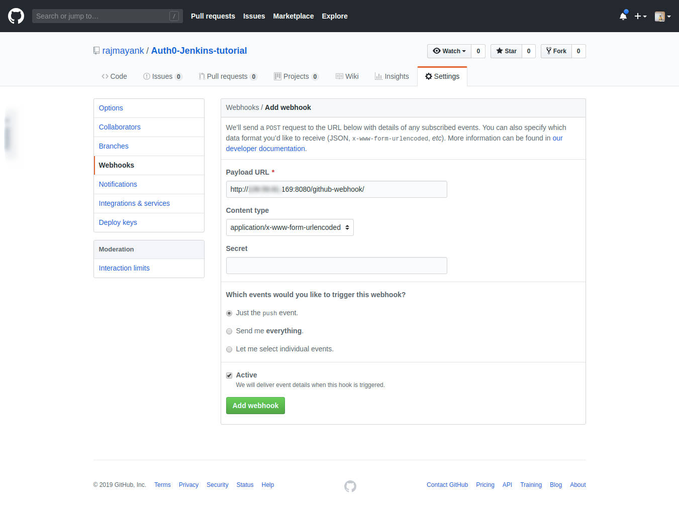 GitHub WebHook