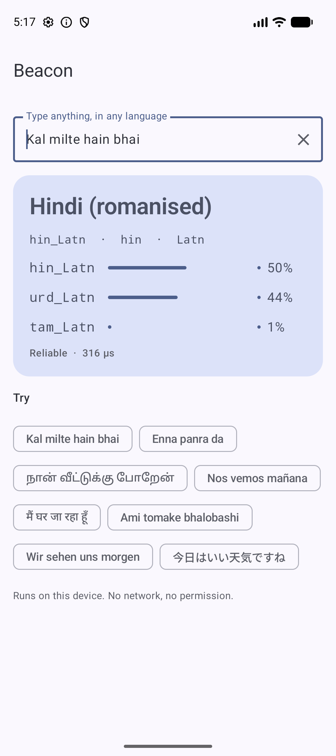 Hinglish example