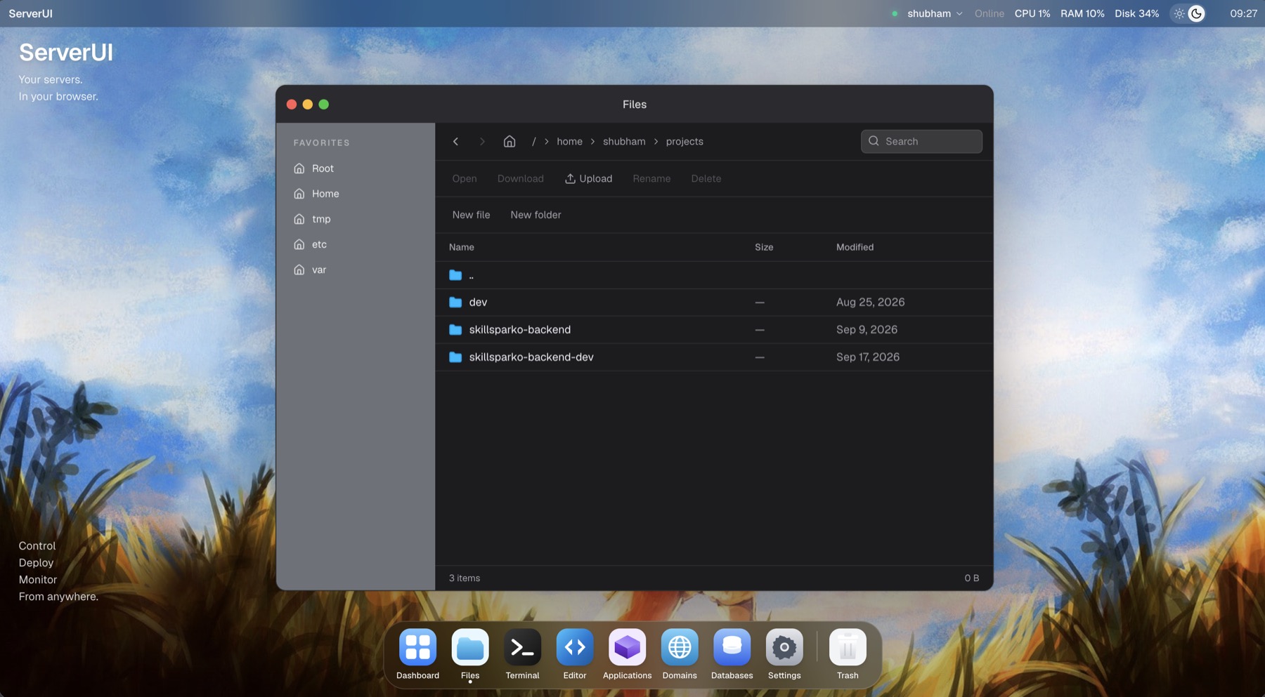 serverui screenshot 1