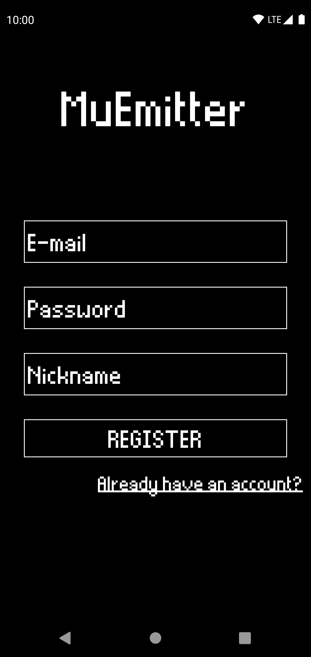 Register screen