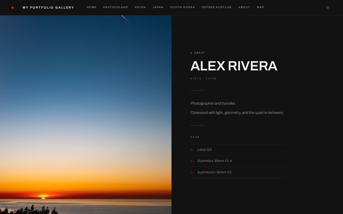 About page rendered from content/about.md