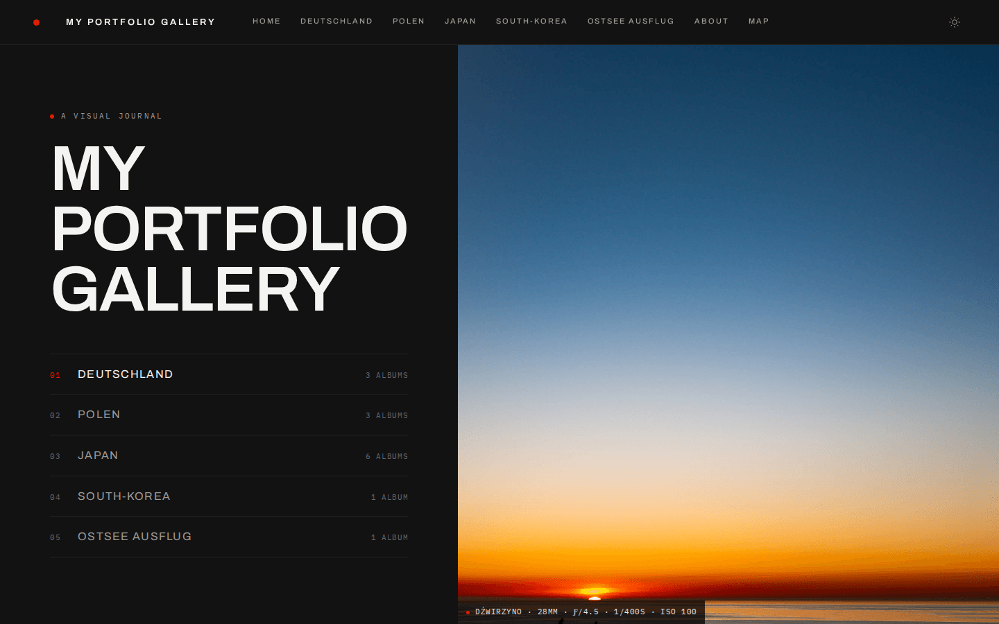 Studio Modern in dark mode