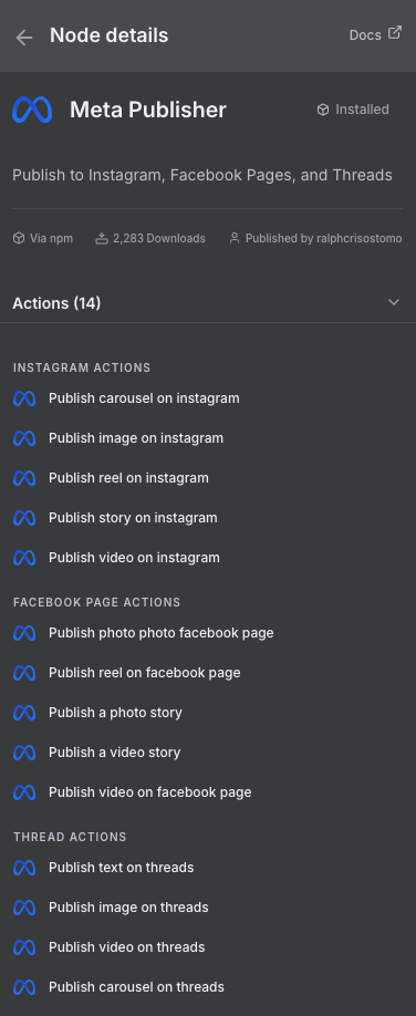 Meta Publisher Operations
