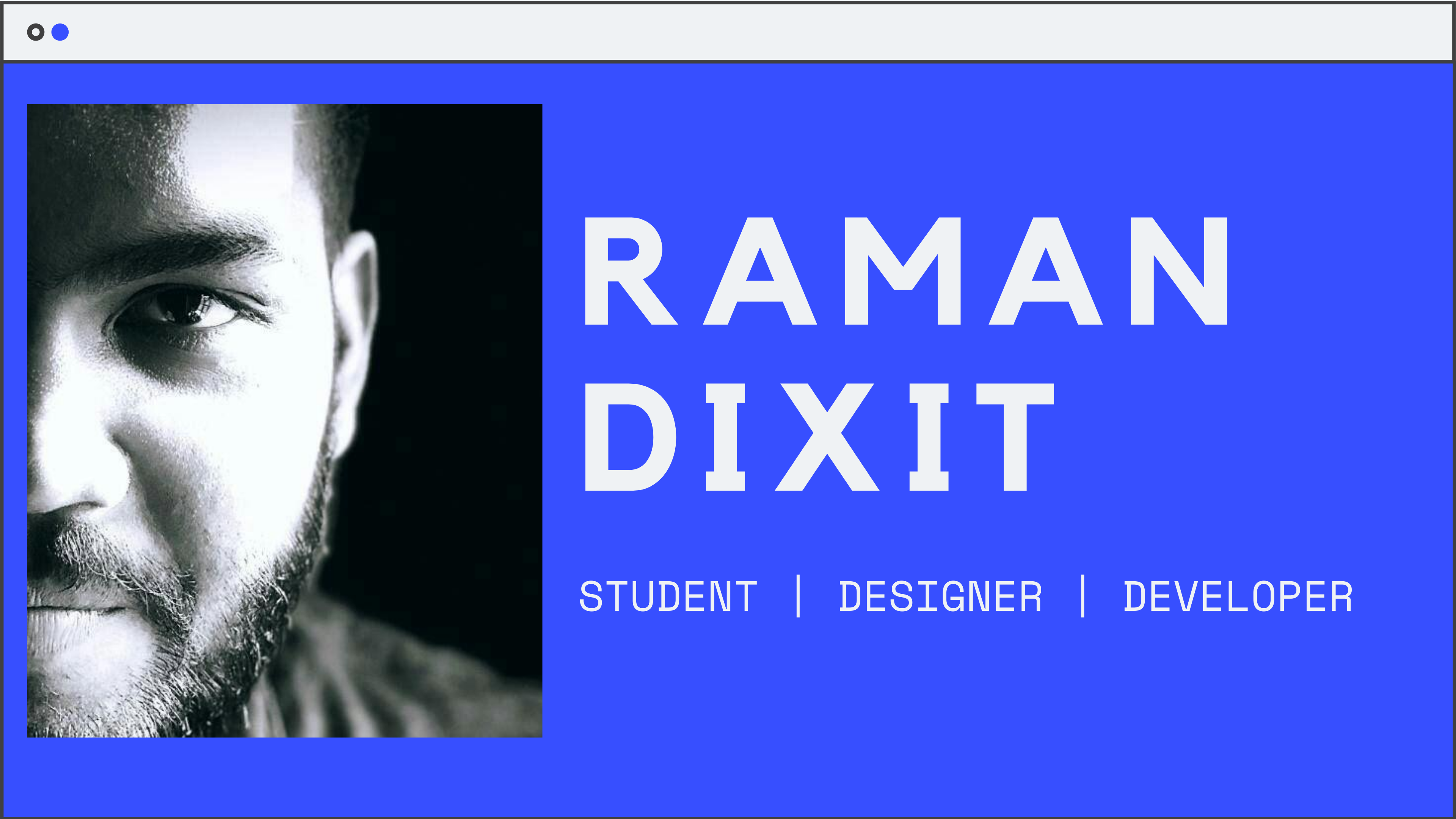 banner that says Raman Dixit - software engineer, content creator and community organizer alongside a illustration of Raman