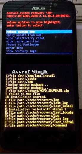 Asus Zenfone 2 Recovery Mode
