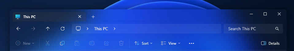 Windows File Explorer customized with the real Translucent Explorer11 Windhawk theme
