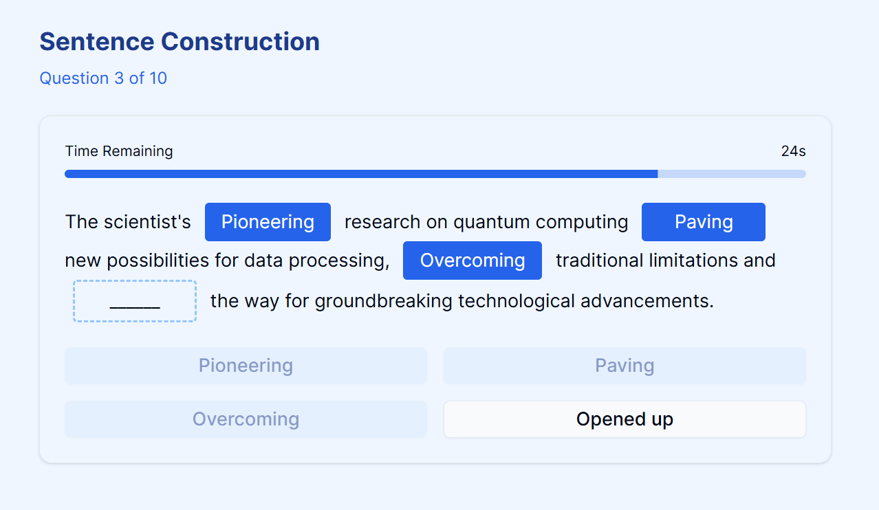 Sentence Construction Tool